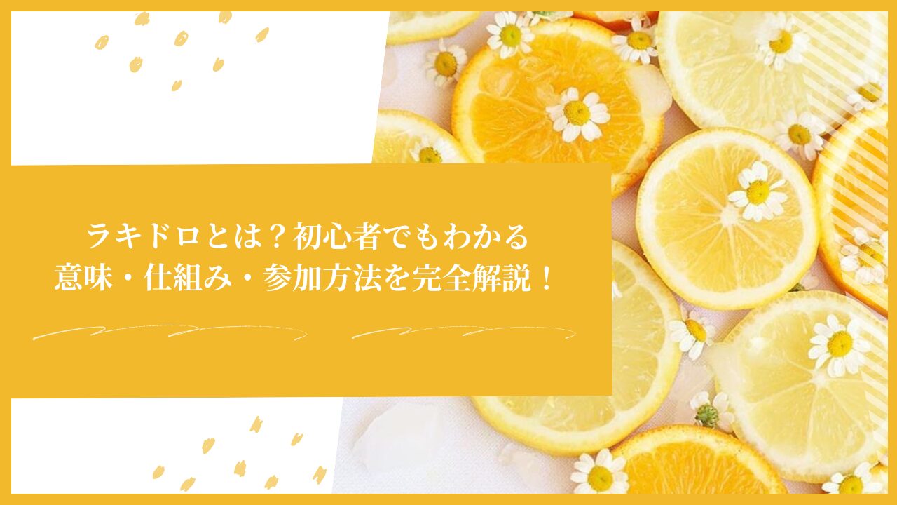 ラキドロとは？初心者でもわかる意味・仕組み・参加方法を完全解説！