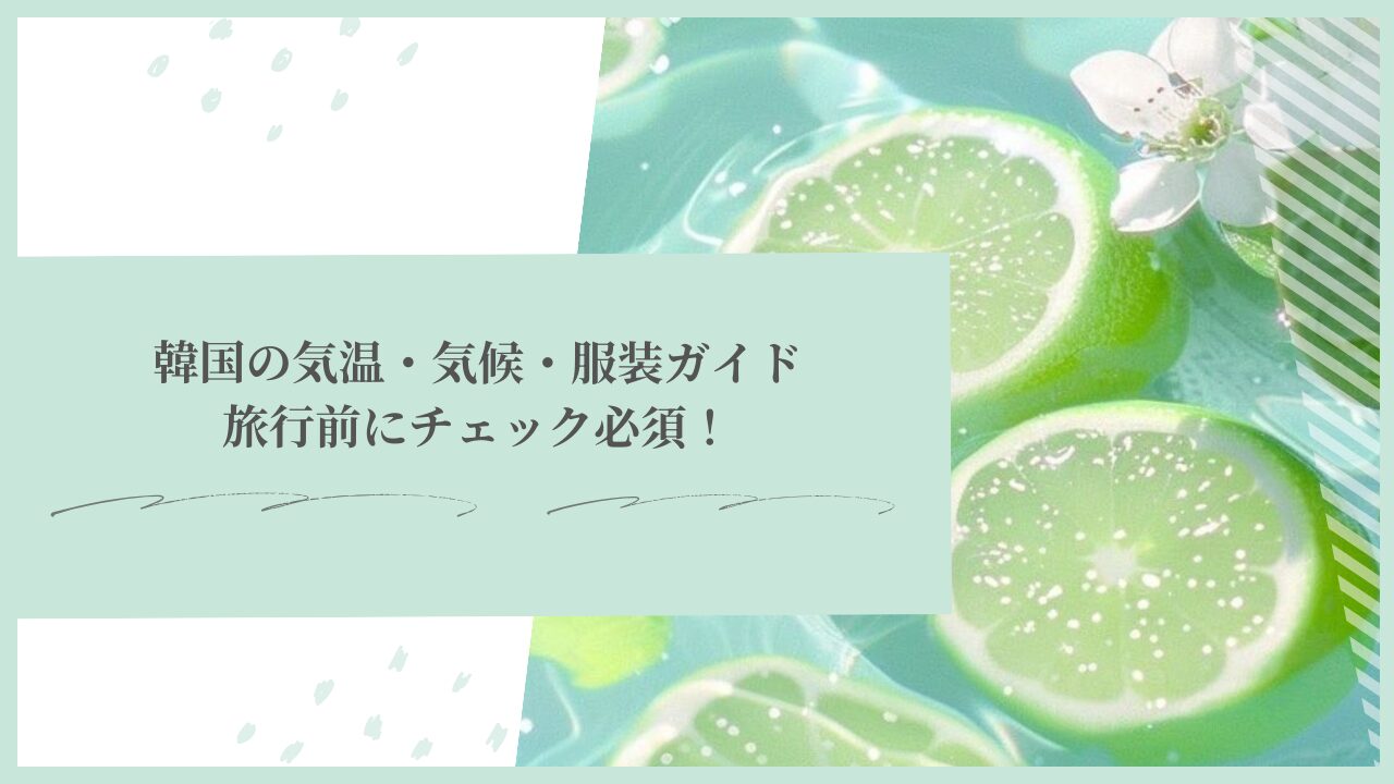 韓国の気温・気候・服装ガイド｜旅行前にチェック必須！