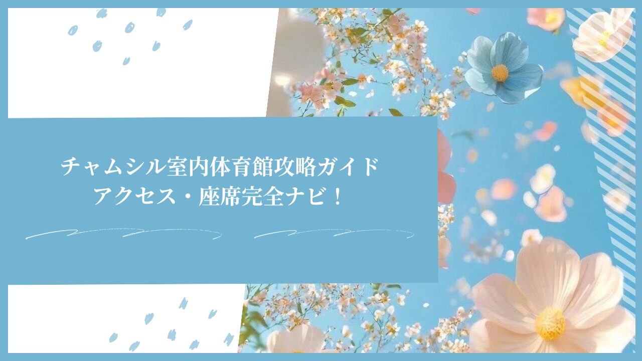 チャムシル室内体育館攻略ガイド｜アクセス・座席完全ナビ！